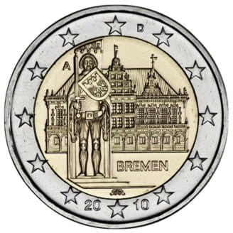 2 euro NIEMCY Brema Ratusz 2010