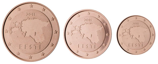 Euro set Estonia zestaw menniczy x 3 1,2,5 cent 2018+