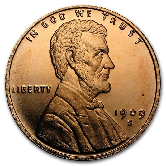 USA Lincoln wheat cent 1 oz Cu.999